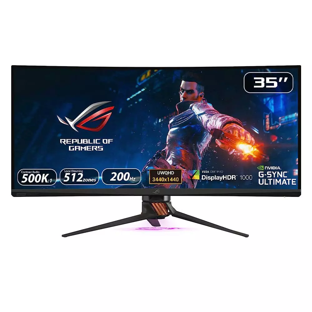 مانیتور گیمینگ منحنی 35 اینچ Asus مدل ROG SWIFT PG35VQ