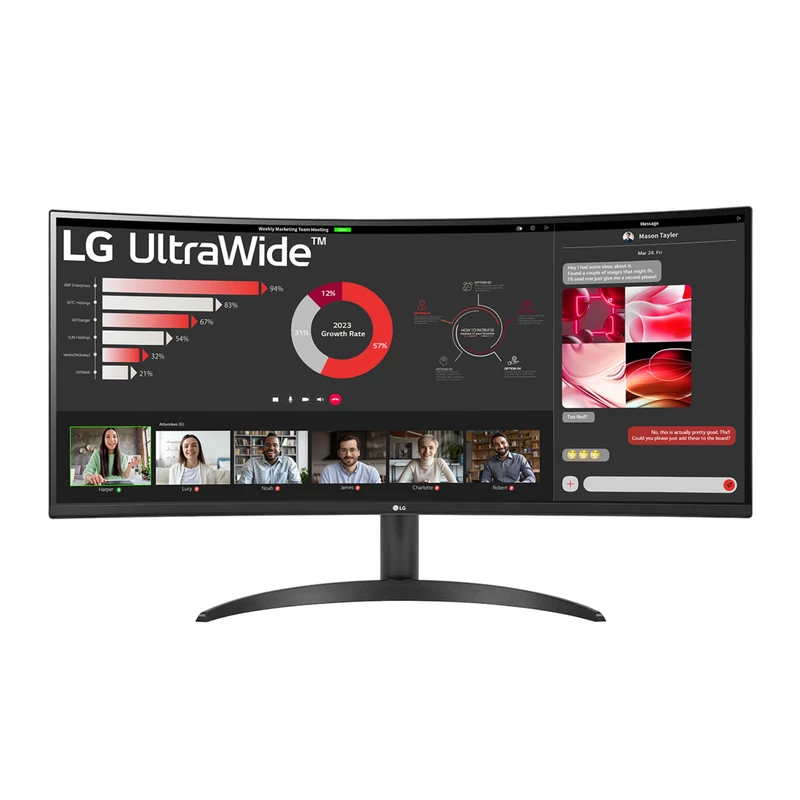 مانیتور منحنی 34 اینچ LG مدل 34WR50QC-B